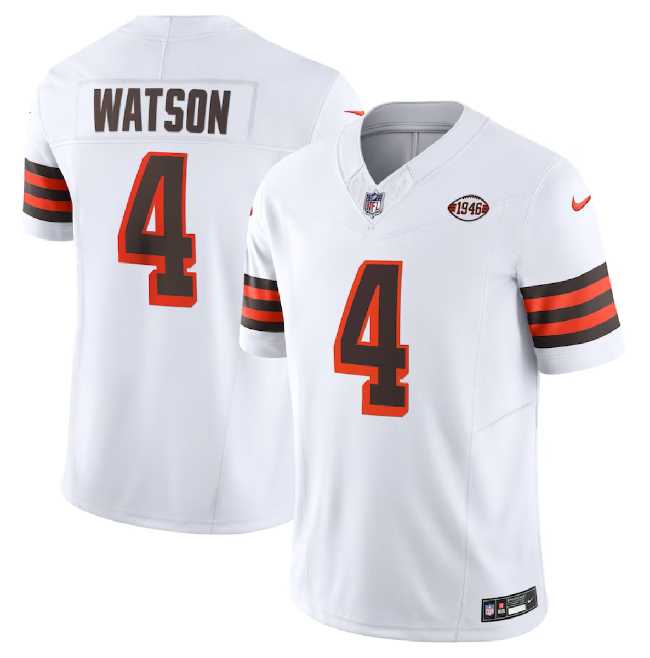 Men & Women & Youth Cleveland Browns #4 Deshaun Watson White 2023 F.U.S.E. 1946 Collection Vapor Untouchable Limited Stitched Jersey